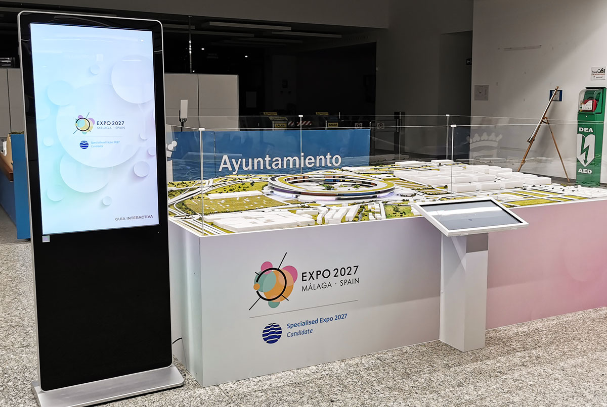 Maqueta interactiva de presentación para Expo Málaga 2027 - localización final