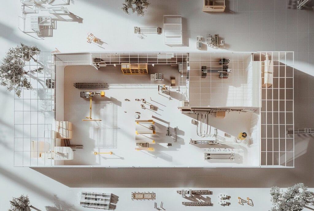 Maqueta de fabrica vista superior