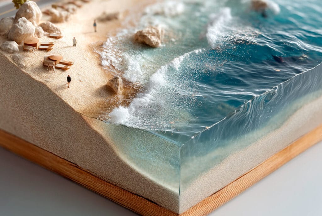 Maqueta de paisaje playa