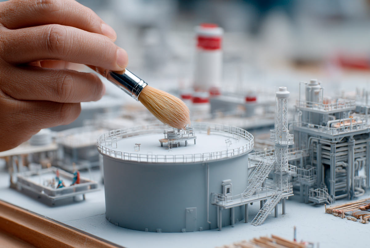 limpiar maqueta industrial