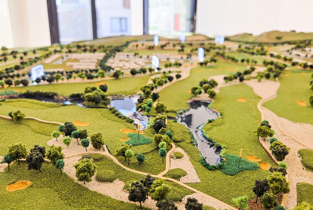 Maqueta de campo de golf a escala 1/1000 - lagos