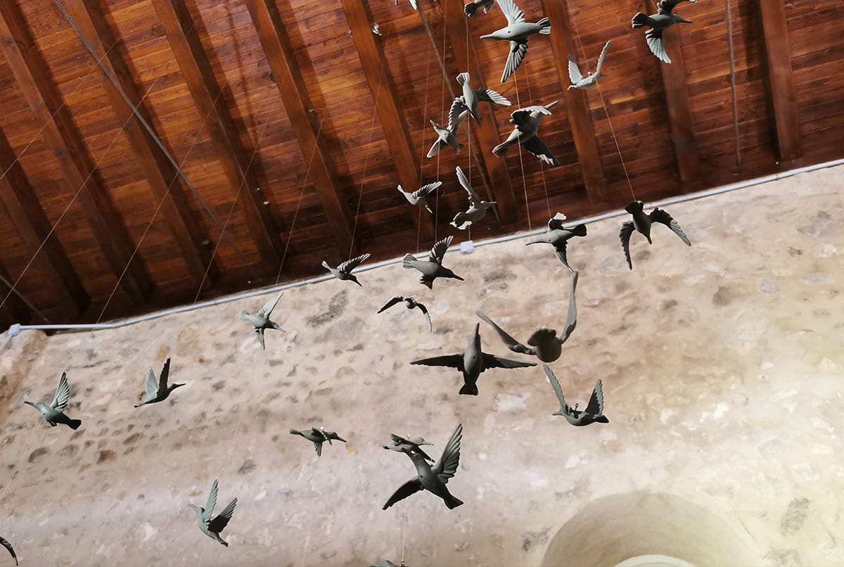 Fabricación de una escultura cinética de pájaros - vista detalle