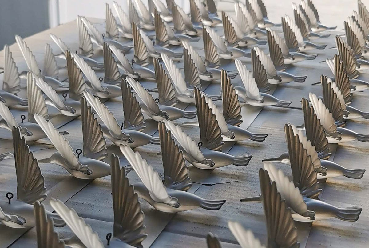 Fabricación de una escultura cinética de pájaros - proceso